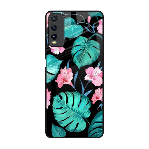 Tropical Leaves & Pink Flowers Glossy Case for Vivo Y20