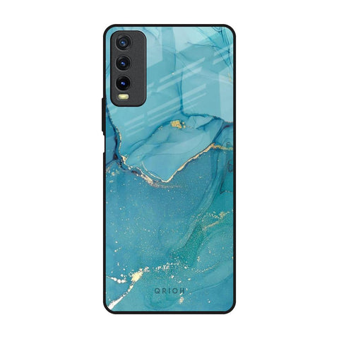 Blue Golden Glitter Glossy Case for Vivo Y20