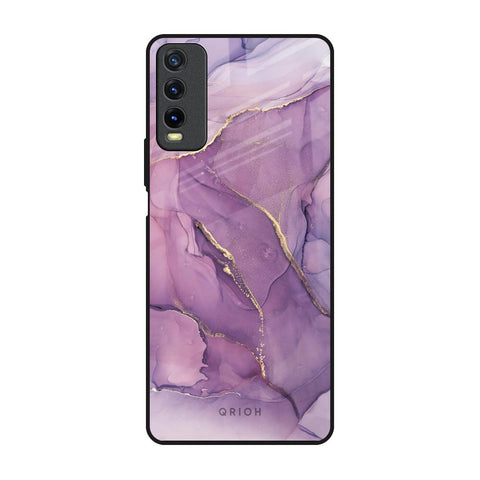 Purple Gold Marble Glossy Case for Vivo Y20