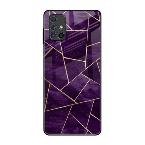 Geometric Purple Glossy Case For Samsung Galaxy M51