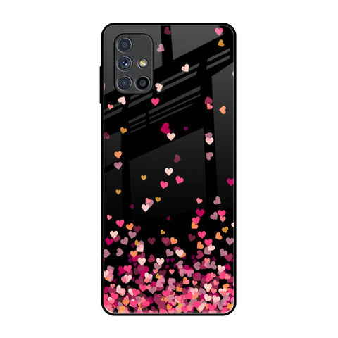 Heart Rain Fall Glossy Case For Samsung Galaxy M51