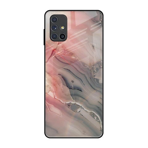 Pink And Grey Marble Glossy Case For Samsung Galaxy M51
