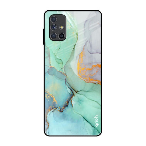 Green Marble Glossy Case for Samsung Galaxy M51