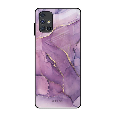 Purple Gold Marble Glossy Case for Samsung Galaxy M51