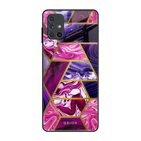 Electroplated Geometric Marble Glossy Case for Samsung Galaxy M51