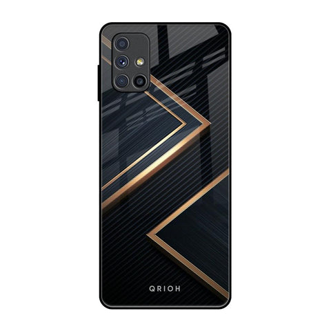 Sleek Golden & Navy Glossy Case for Samsung Galaxy M51