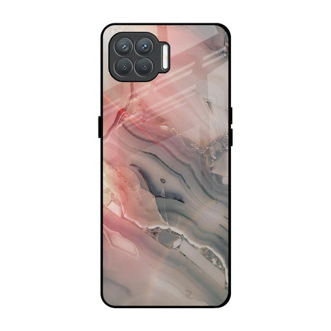 Pink And Grey Marble Glossy Case For Oppo F17 Pro