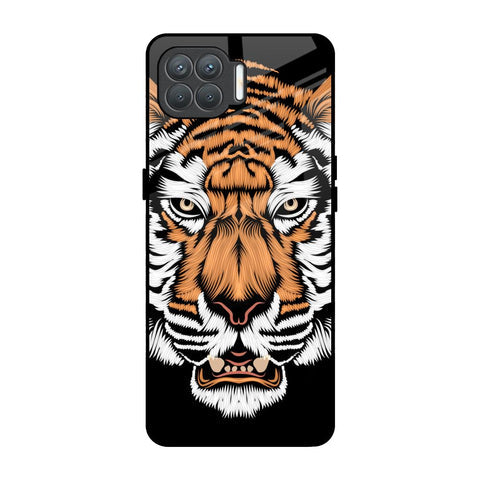 Angry Tiger Glossy Case For Oppo F17 Pro