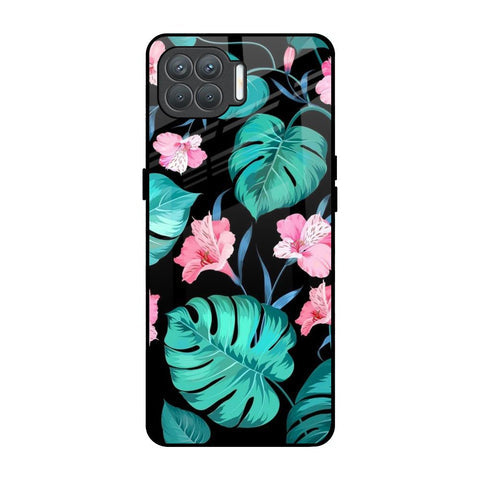 Tropical Leaves & Pink Flowers Glossy Case for Oppo F17 Pro