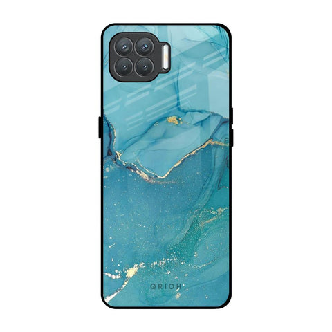 Blue Golden Glitter Glossy Case for Oppo F17 Pro
