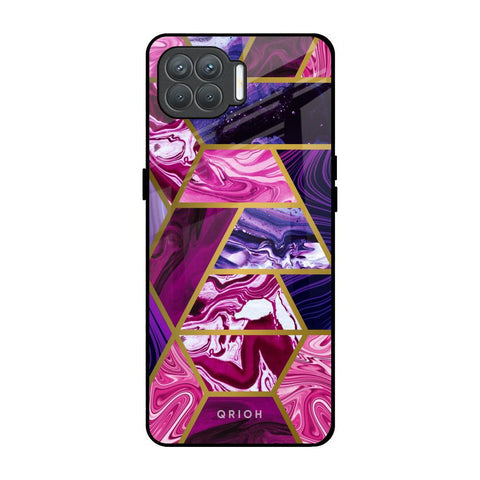 Electroplated Geometric Marble Glossy Case for Oppo F17 Pro