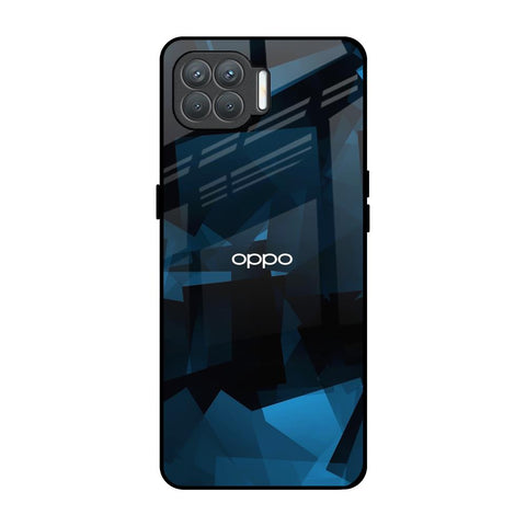 Polygonal Blue Box Glossy Case For Oppo F17 Pro