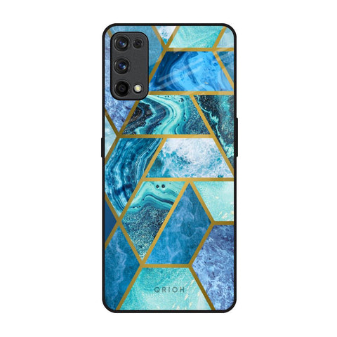 Turquoise Geometrical Marble Glossy Case for Realme 7 Pro