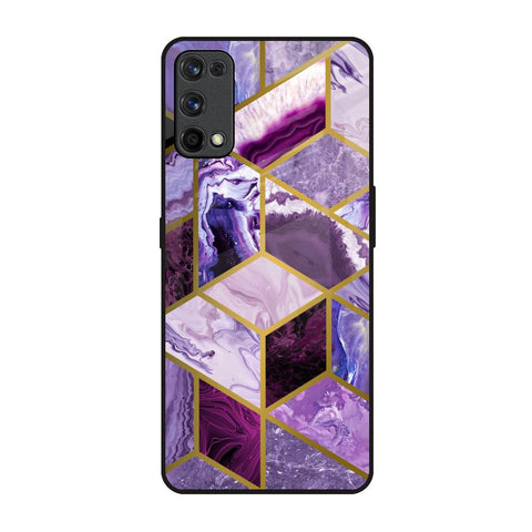 Purple Rhombus Marble Glossy Case for Realme 7 Pro