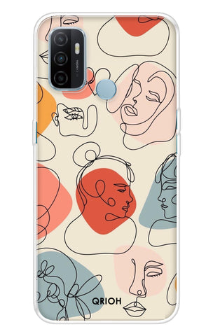 Abstract Faces Soft Cover for Oppo A53
