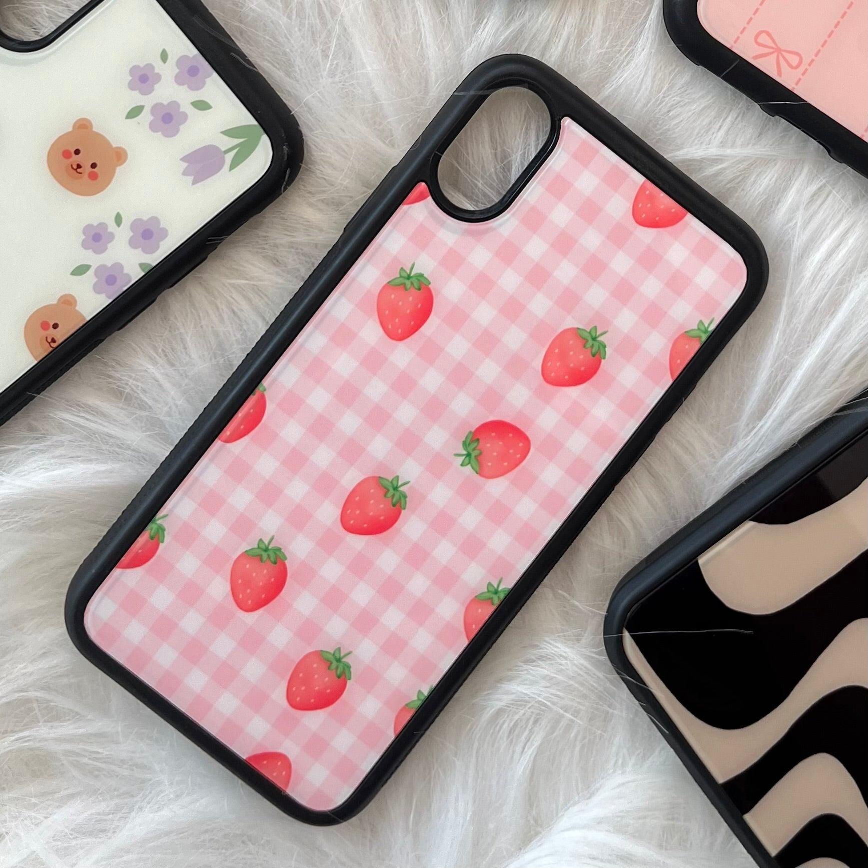 Strawberry Pattern Glass Case - Case On