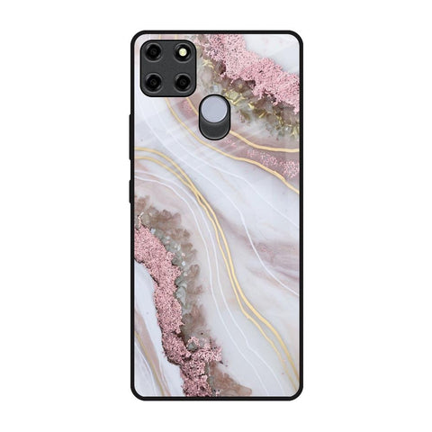 Pink & Gold Gllitter Marble Glossy Case for Realme C12