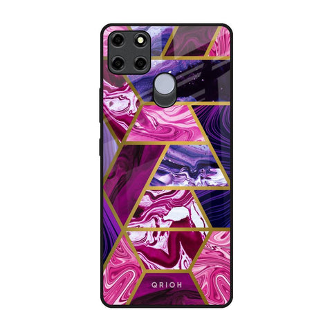 Electroplated Geometric Marble Glossy Case for Realme C12
