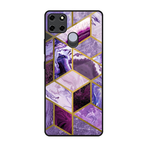 Purple Rhombus Marble Glossy Case for Realme C12