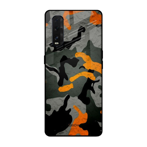 Camouflage Orange Glossy Case For Oppo Find X2