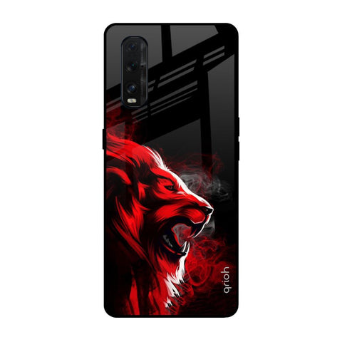 Red Angry Lion Glossy Case for Oppo Find X2