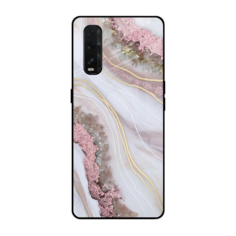 Pink & Gold Gllitter Marble Glossy Case for Oppo Find X2