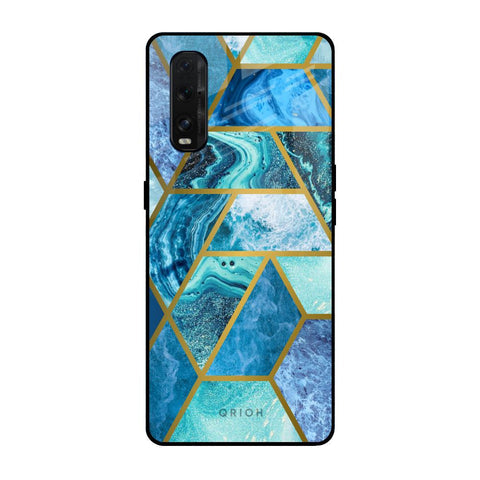 Turquoise Geometrical Marble Glossy Case for Oppo Find X2