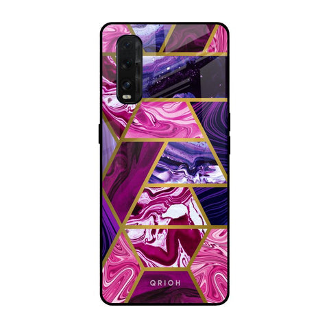 Electroplated Geometric Marble Glossy Case for Oppo Find X2