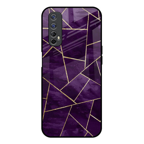 Geometric Purple Glossy Case For Realme 7