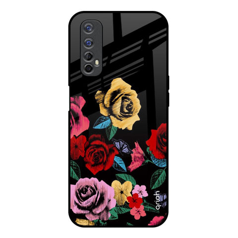 Floral Decorative Glossy Case For Realme 7