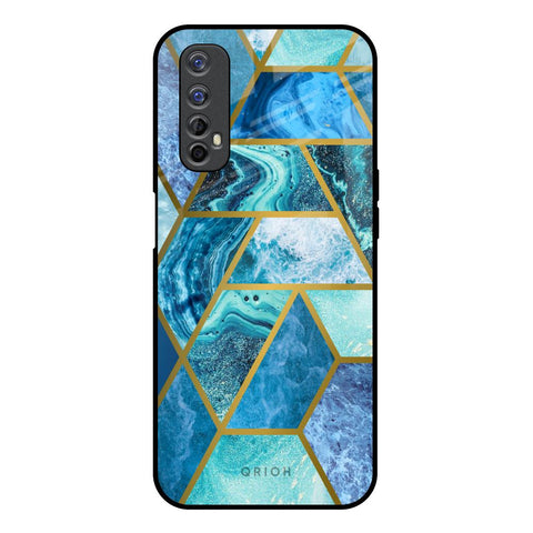 Turquoise Geometrical Marble Glossy Case for Realme 7