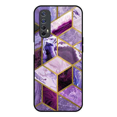 Purple Rhombus Marble Glossy Case for Realme 7