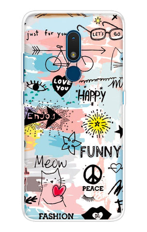 Happy Doodle Soft Cover for Nokia C3