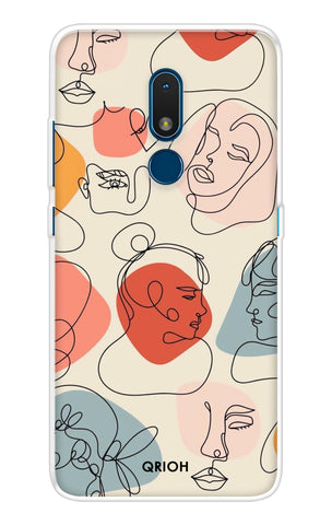 Abstract Faces Soft Cover for Nokia C3