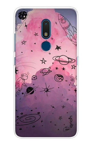Space Doodles Art Soft Cover For Nokia C3