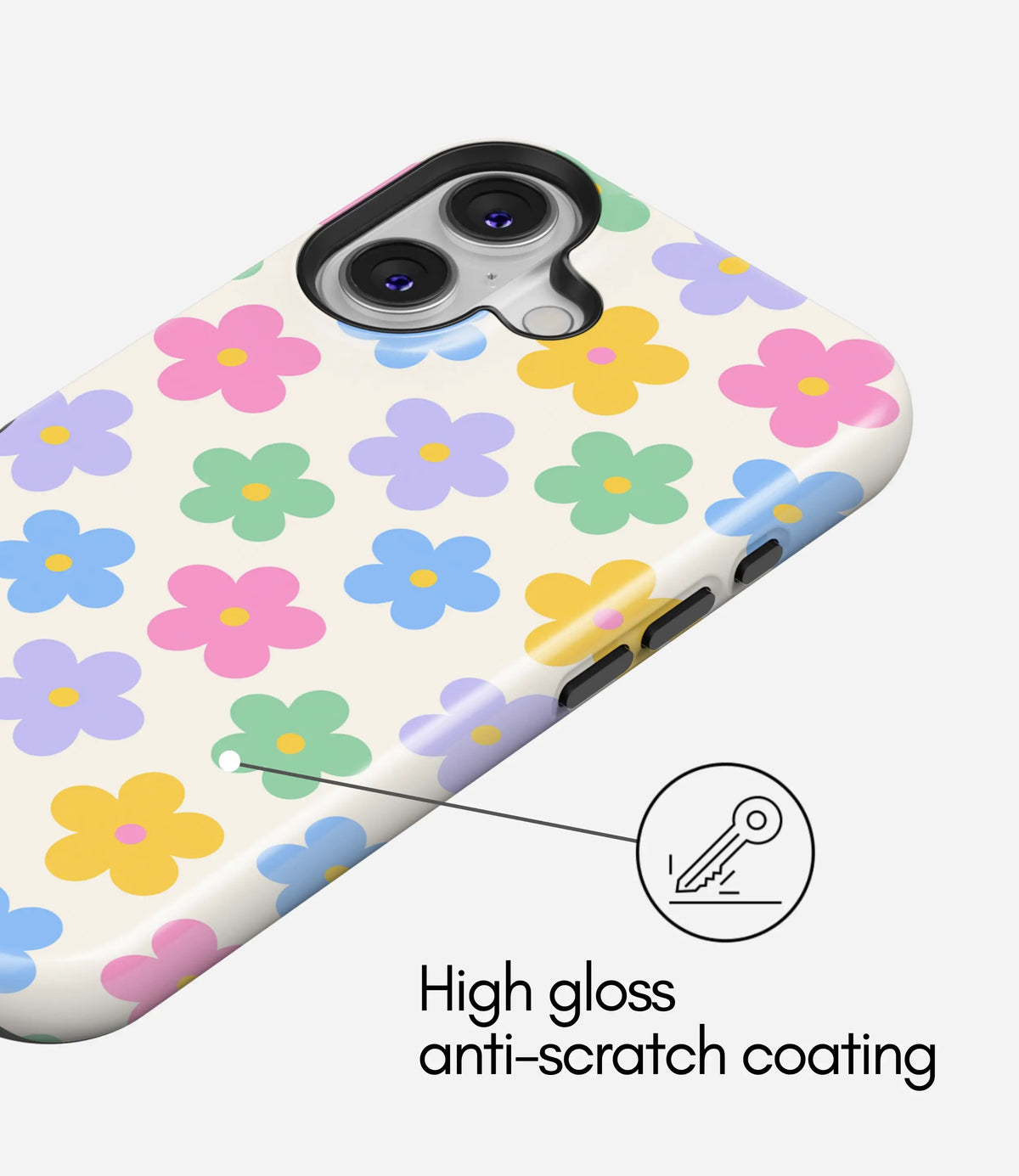 Color Pop Florals Premium Tough Shining Phone Case (Double Layer) Available For All iPhone Models