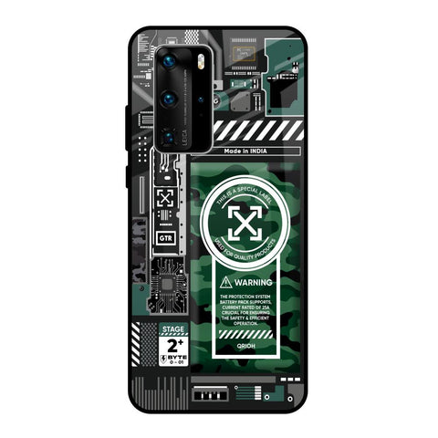 Green Camo Circuit Glossy Case for Huawei P40 Pro