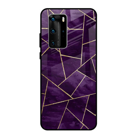 Geometric Purple Glossy Case For Huawei P40 Pro