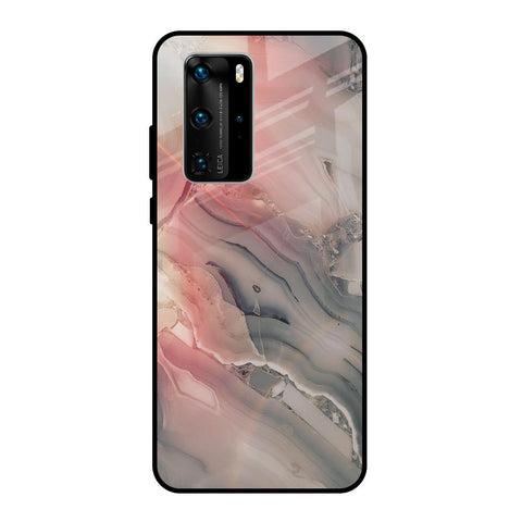 Pink And Grey Marble Glossy Case For Huawei P40 Pro