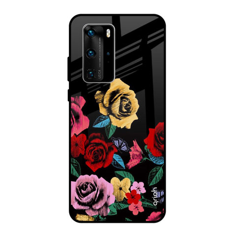 Floral Decorative Glossy Case For Huawei P40 Pro