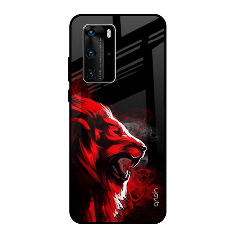 Red Angry Lion Glossy Case for Huawei P40 Pro