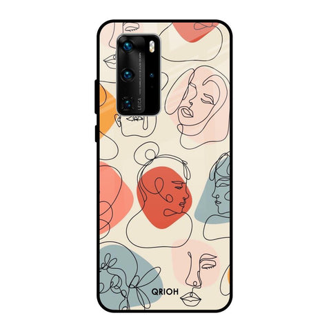 Abstract Faces Glossy Case for Huawei P40 Pro