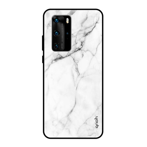 Modern White Marble Glossy case for Huawei P40 Pro