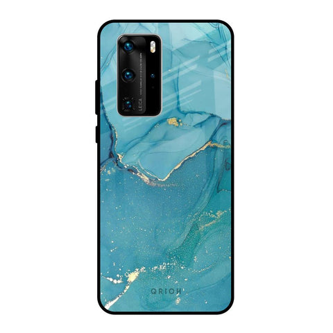 Blue Golden Glitter Glossy Case for Huawei P40 Pro