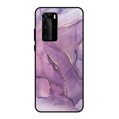 Purple Gold Marble Glossy Case for Huawei P40 Pro
