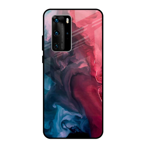 Blue & Red Smoke Glossy Case for Huawei P40 Pro