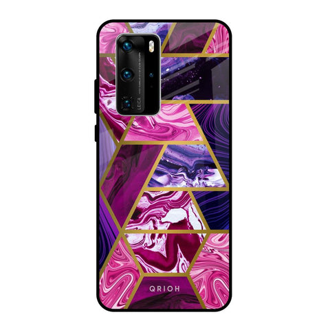 Electroplated Geometric Marble Glossy Case for Huawei P40 Pro