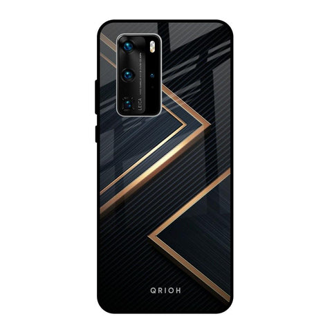 Sleek Golden & Navy Glossy Case for Huawei P40 Pro