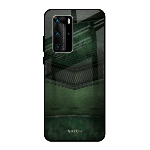 Green Leather Glossy Case for Huawei P40 Pro