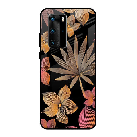 Lines Pattern Flowers Glossy Case for Huawei P40 Pro